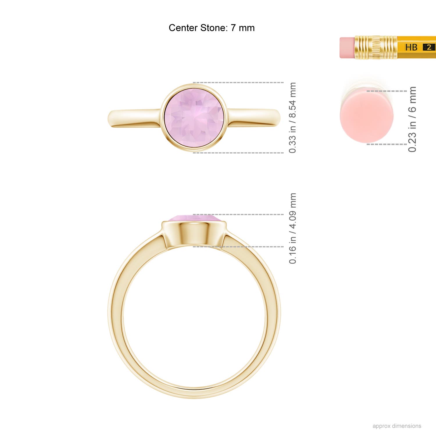 AAAA - Rose Quartz / 1.35 CT / 14 KT Yellow Gold