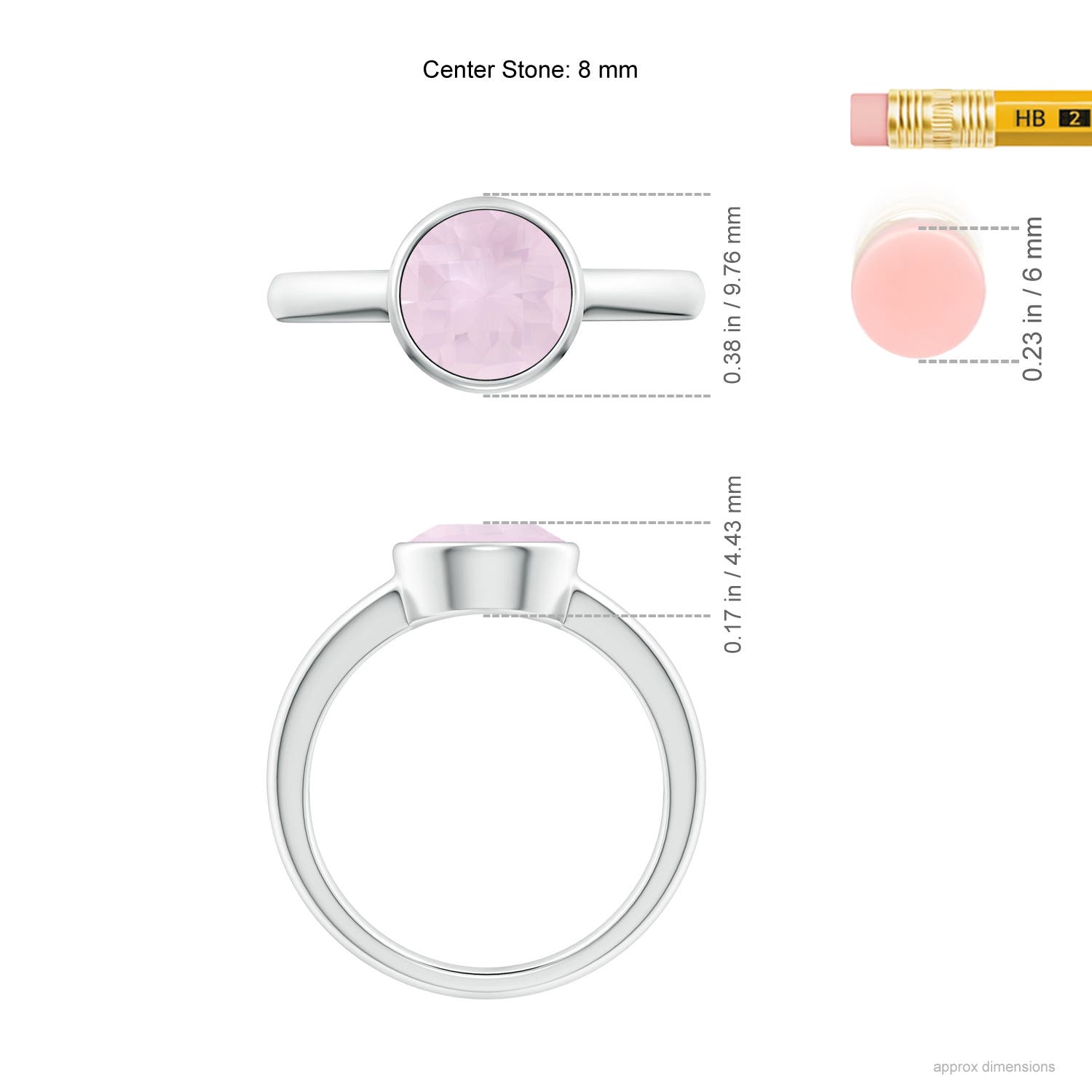 A - Rose Quartz / 1.7 CT / 14 KT White Gold