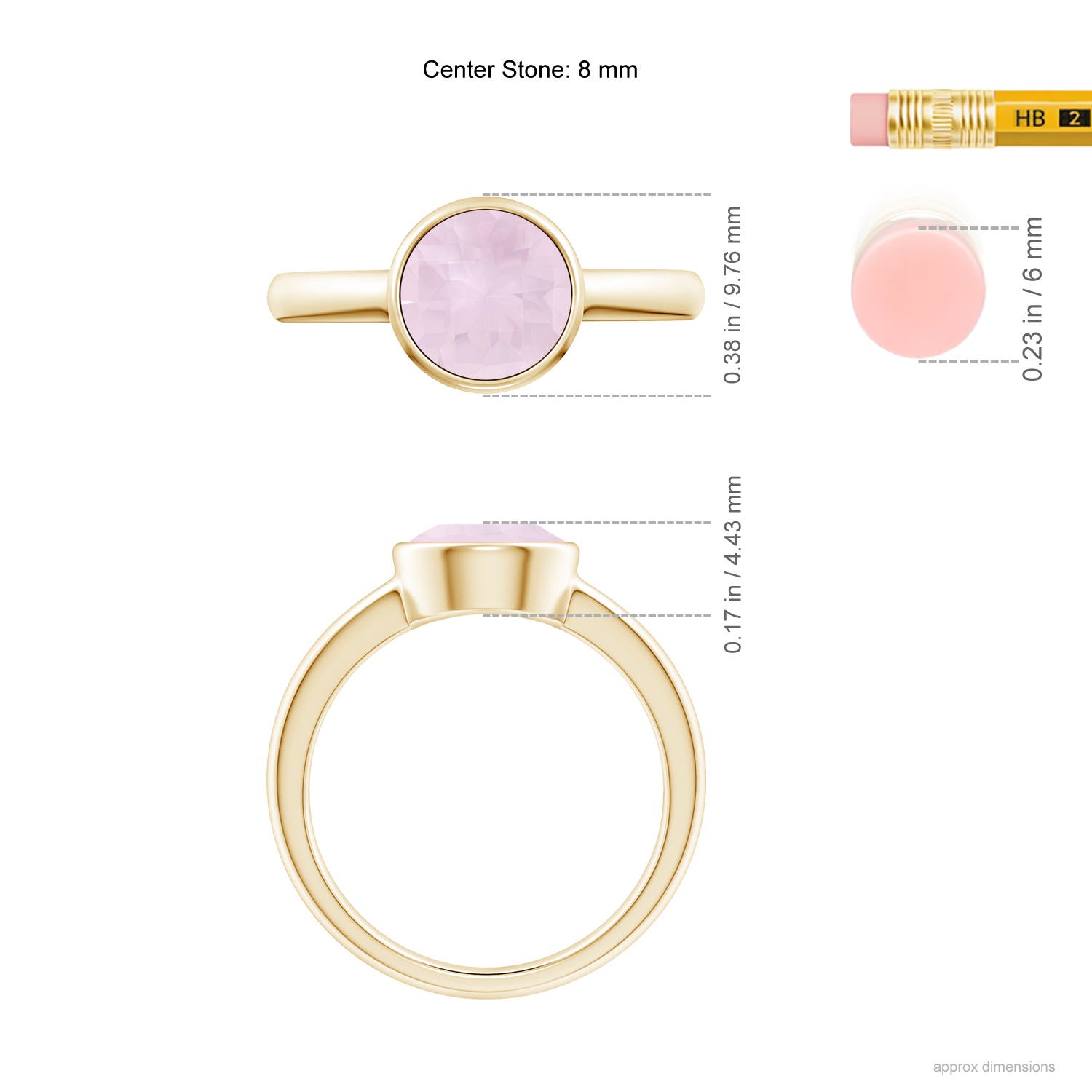 A - Rose Quartz / 1.7 CT / 14 KT Yellow Gold