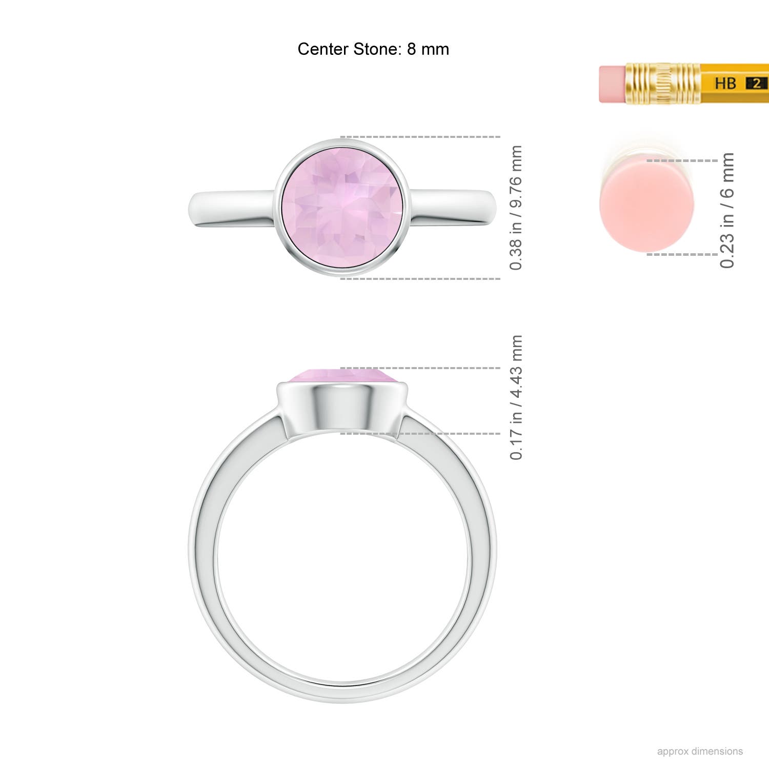 AAAA - Rose Quartz / 1.7 CT / 14 KT White Gold