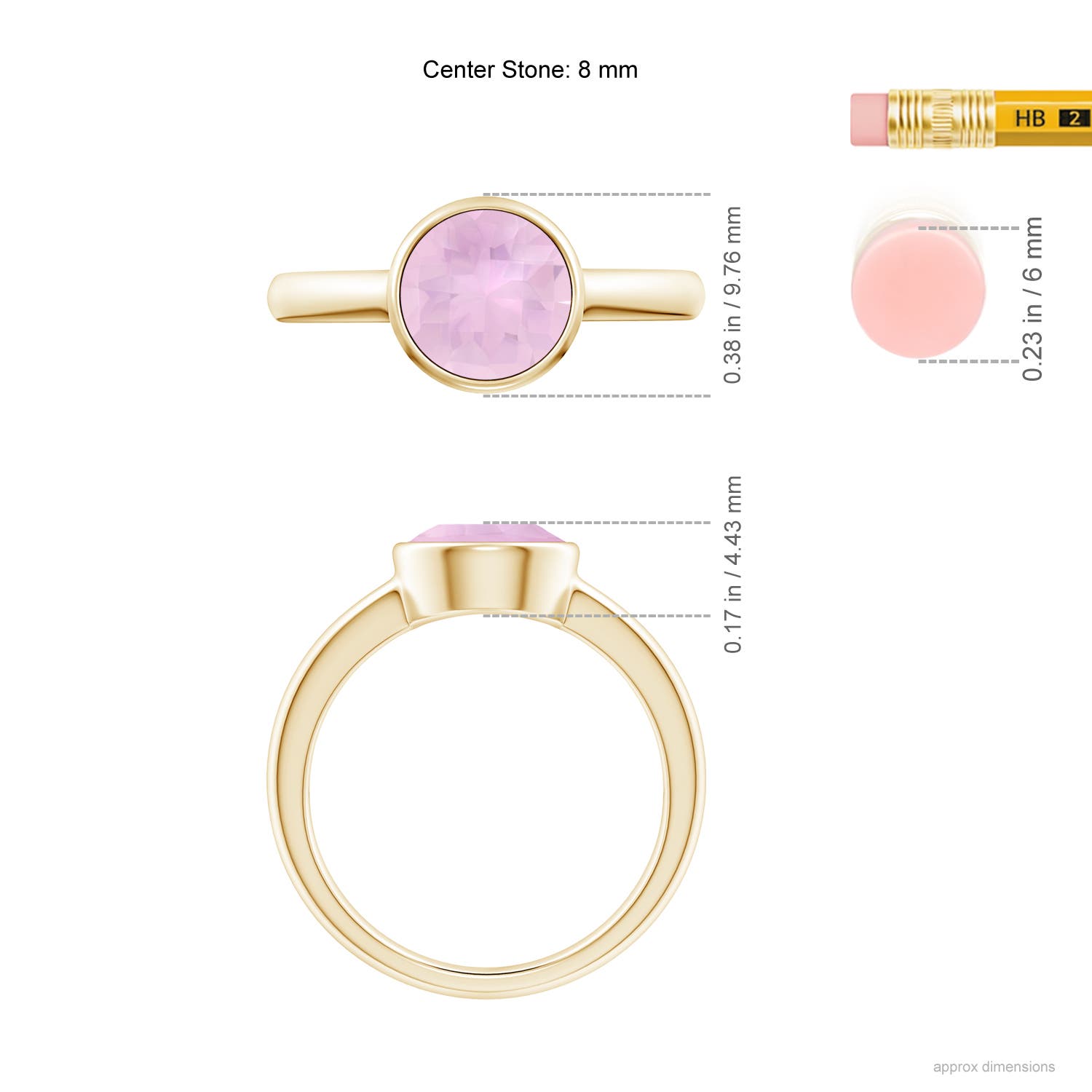 AAAA - Rose Quartz / 1.7 CT / 14 KT Yellow Gold