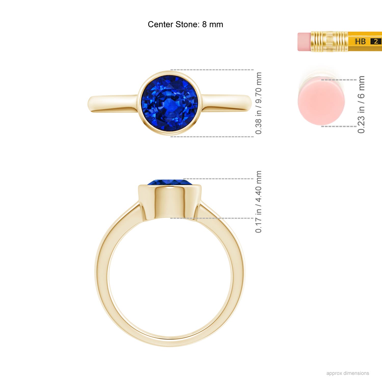 AAAA - Blue Sapphire / 2.2 CT / 14 KT Yellow Gold