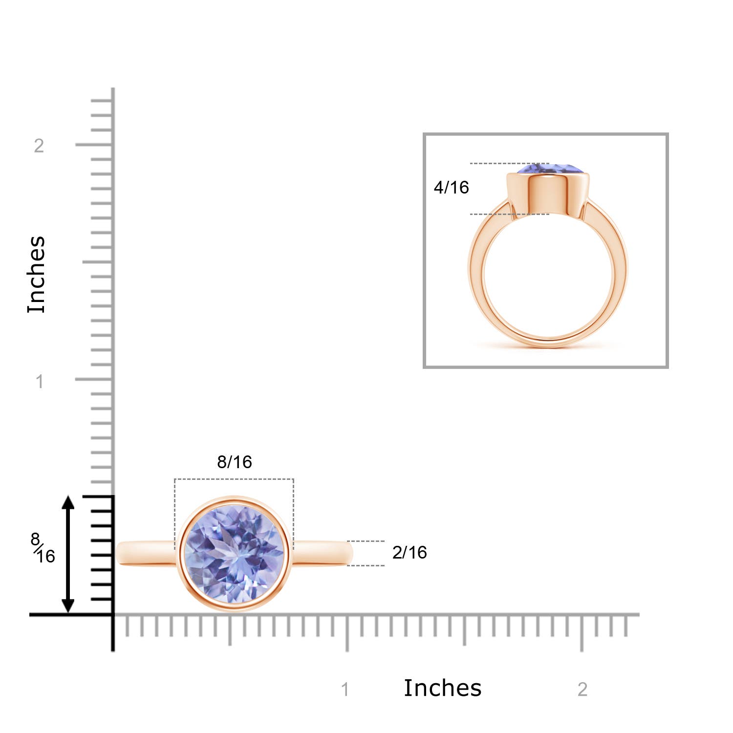 A - Tanzanite / 3.5 CT / 14 KT Rose Gold