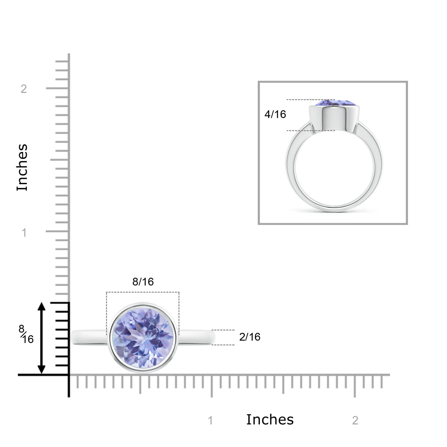 A - Tanzanite / 3.5 CT / 14 KT White Gold