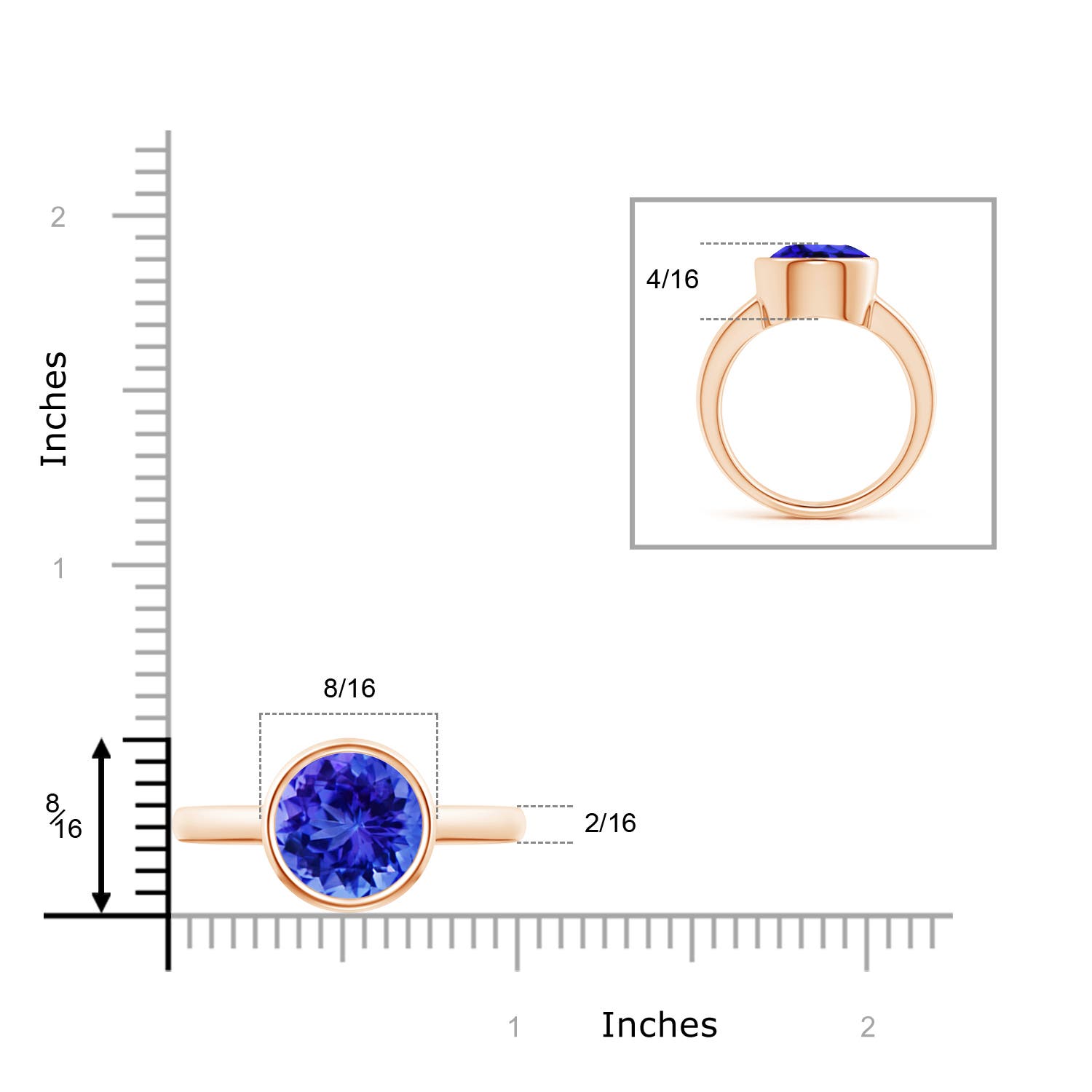 AAA - Tanzanite / 3.5 CT / 14 KT Rose Gold