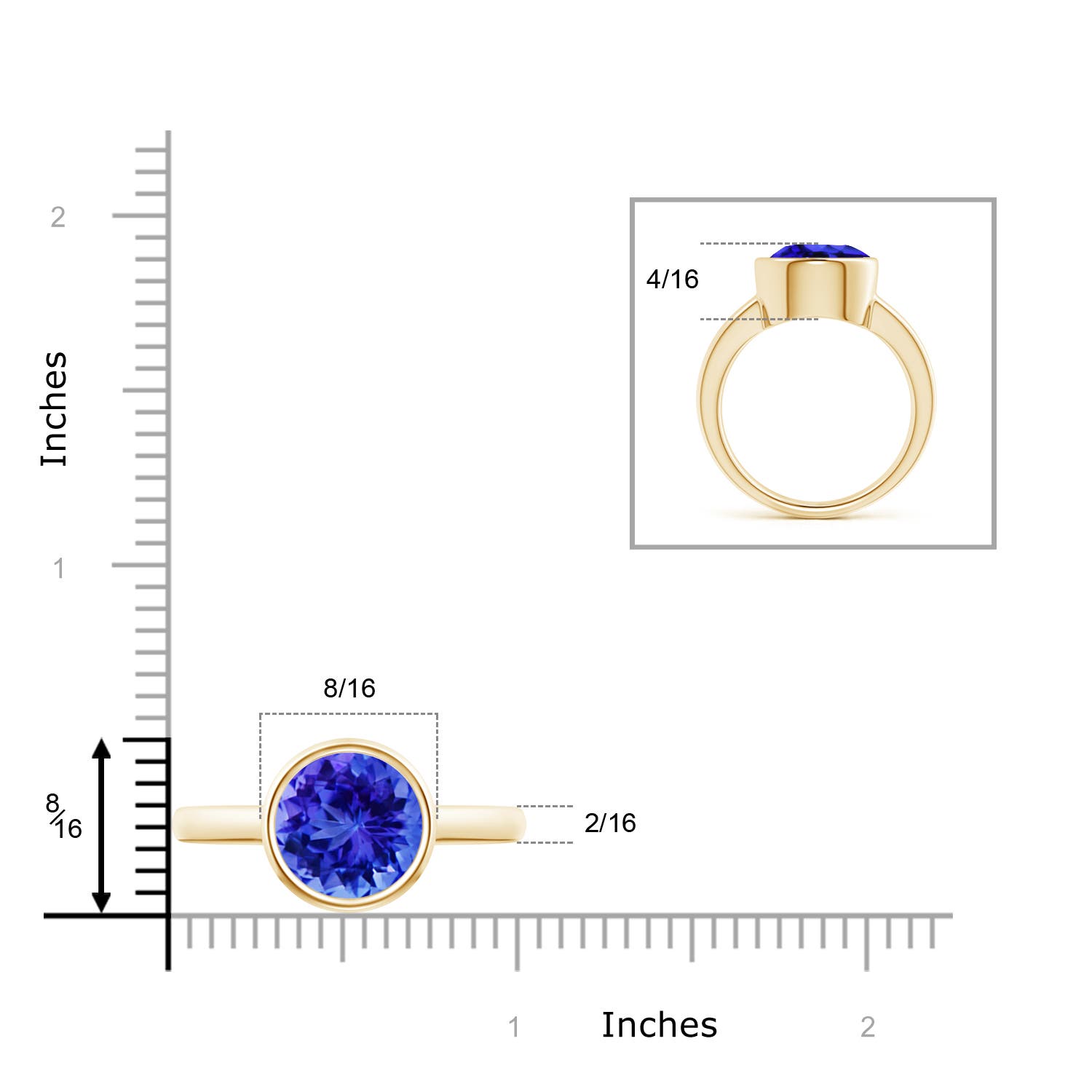 AAA - Tanzanite / 3.5 CT / 14 KT Yellow Gold