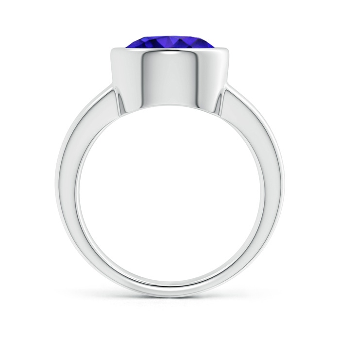 10mm AAAA Bezel-Set Round Tanzanite Solitaire Engagement Ring in White Gold Side-1