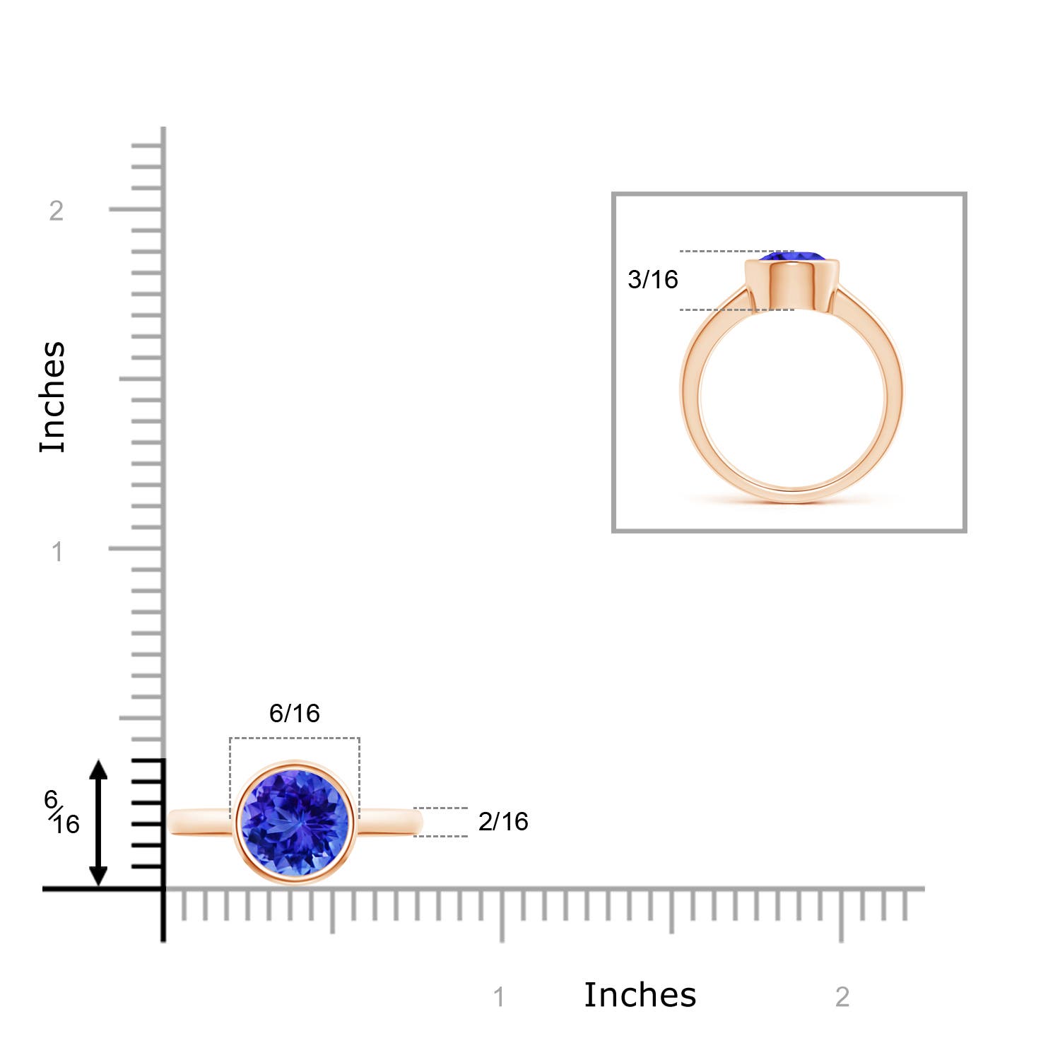 AAA - Tanzanite / 1.8 CT / 14 KT Rose Gold