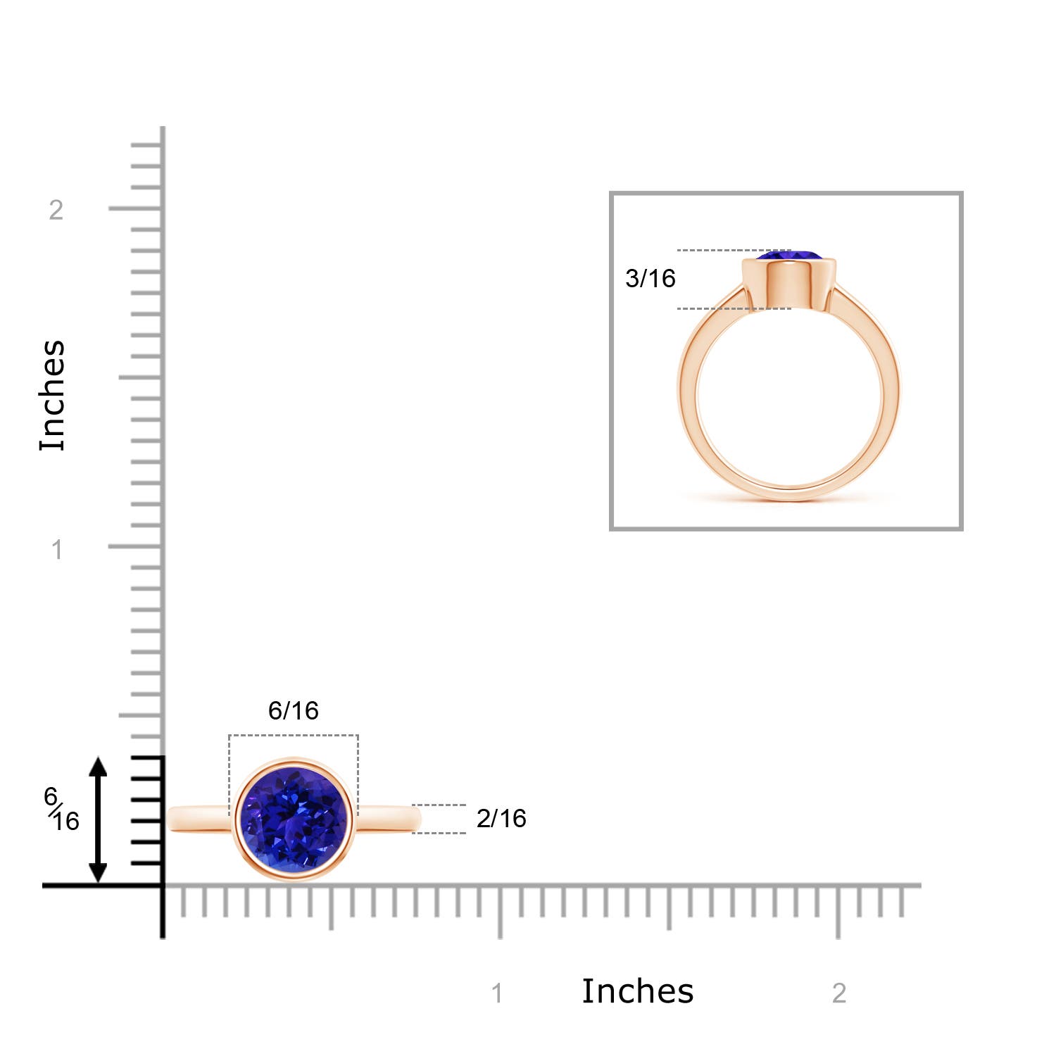 AAAA - Tanzanite / 1.8 CT / 14 KT Rose Gold