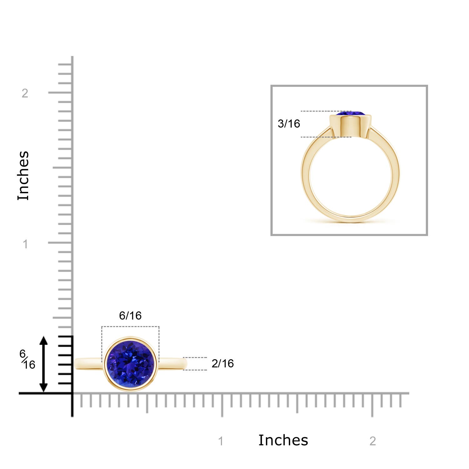 AAAA - Tanzanite / 1.8 CT / 14 KT Yellow Gold