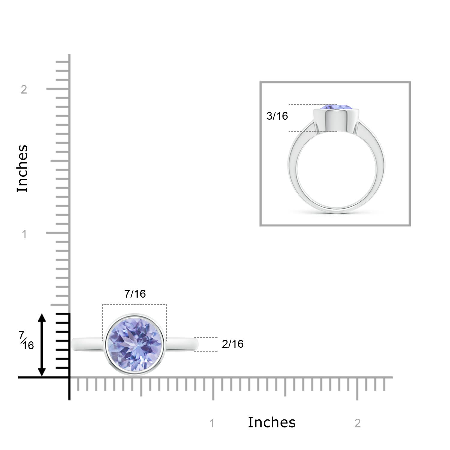 A - Tanzanite / 2.4 CT / 14 KT White Gold