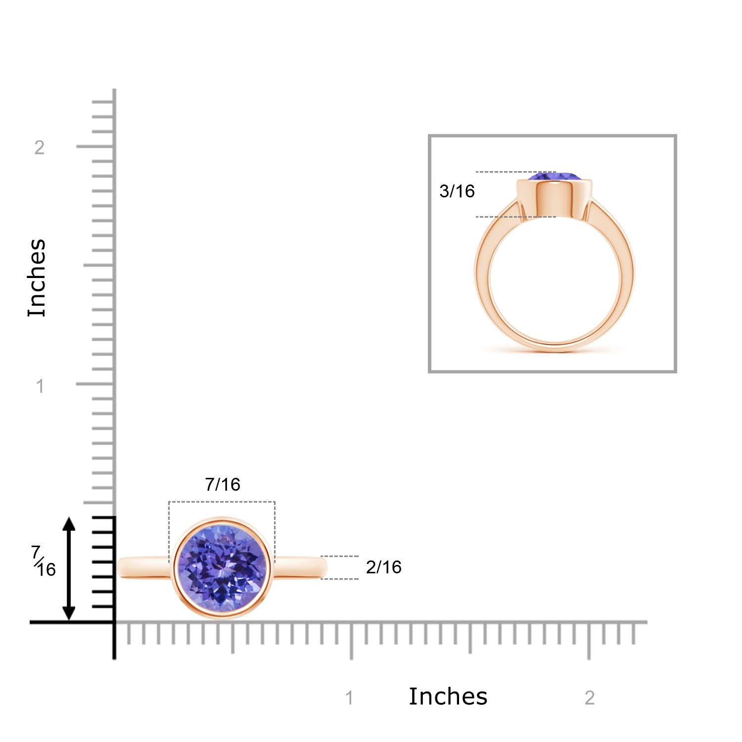 AA - Tanzanite / 2.4 CT / 14 KT Rose Gold