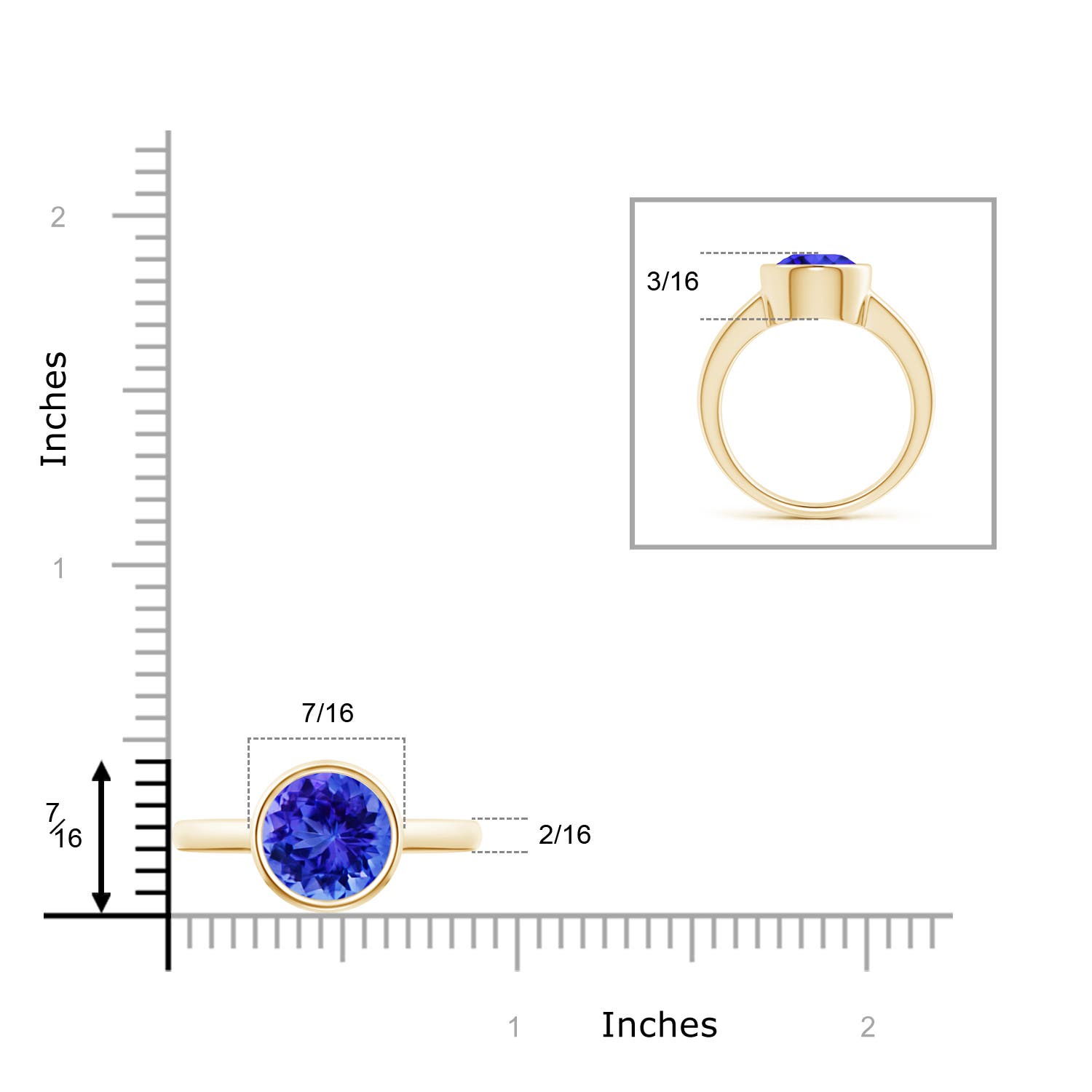 AAA - Tanzanite / 2.4 CT / 14 KT Yellow Gold