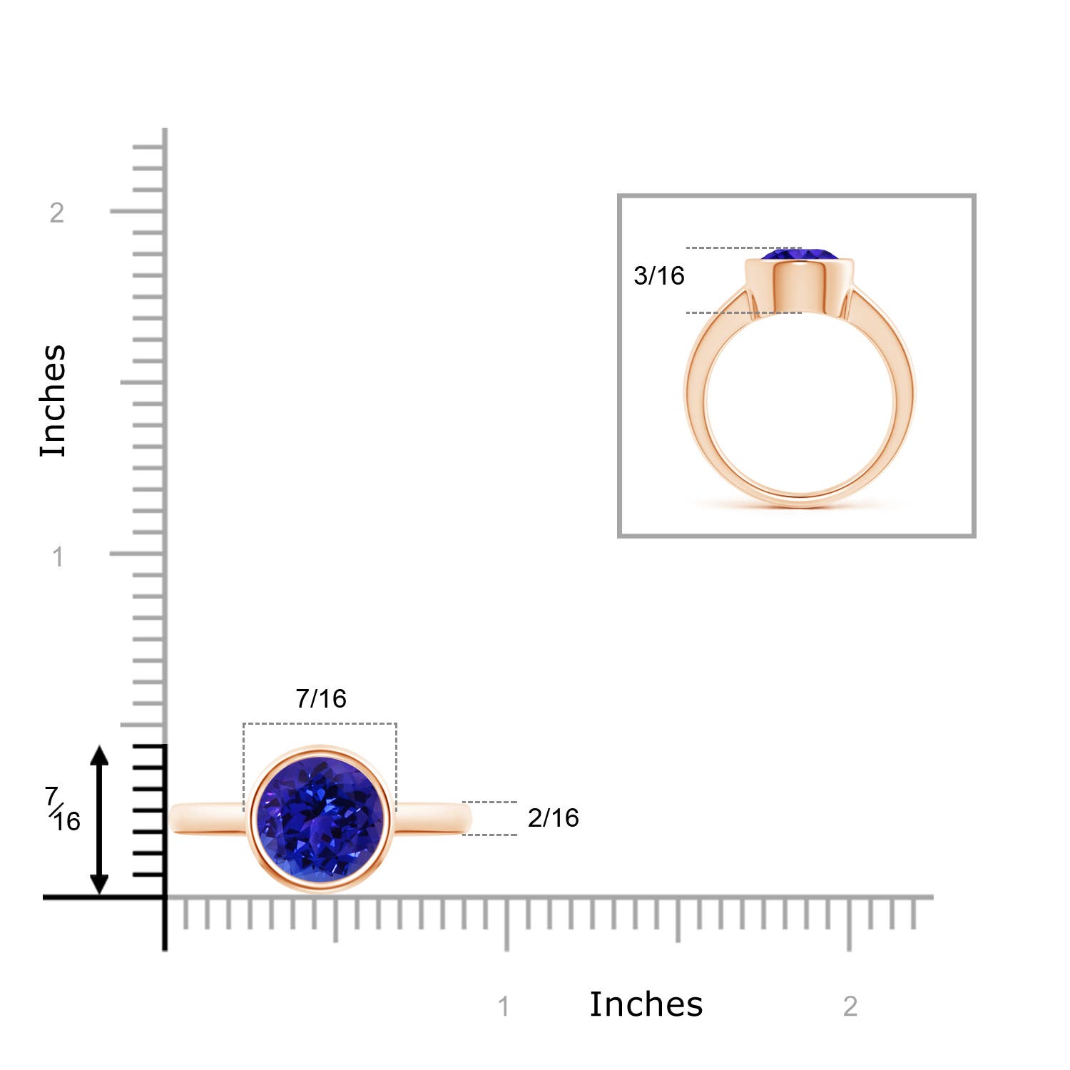 AAAA - Tanzanite / 2.4 CT / 14 KT Rose Gold