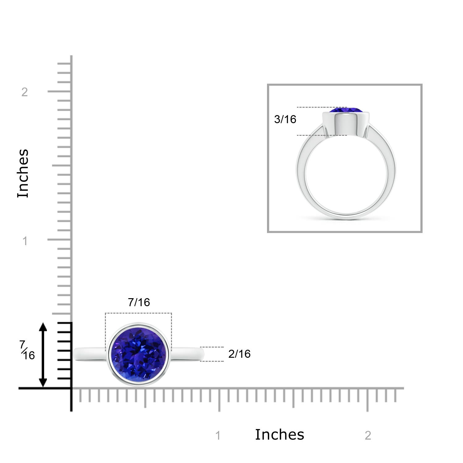 AAAA - Tanzanite / 2.4 CT / 14 KT White Gold