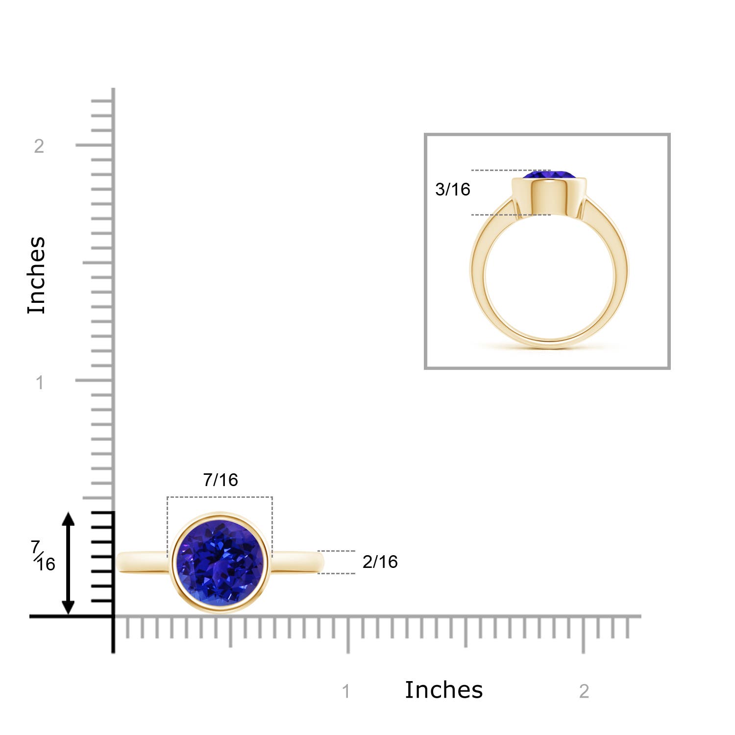 AAAA - Tanzanite / 2.4 CT / 14 KT Yellow Gold