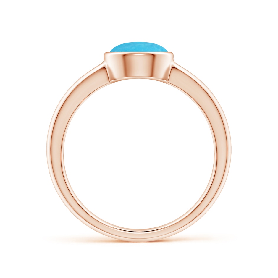 7mm A Bezel-Set Round Turquoise Solitaire Engagement Ring in Rose Gold side-1