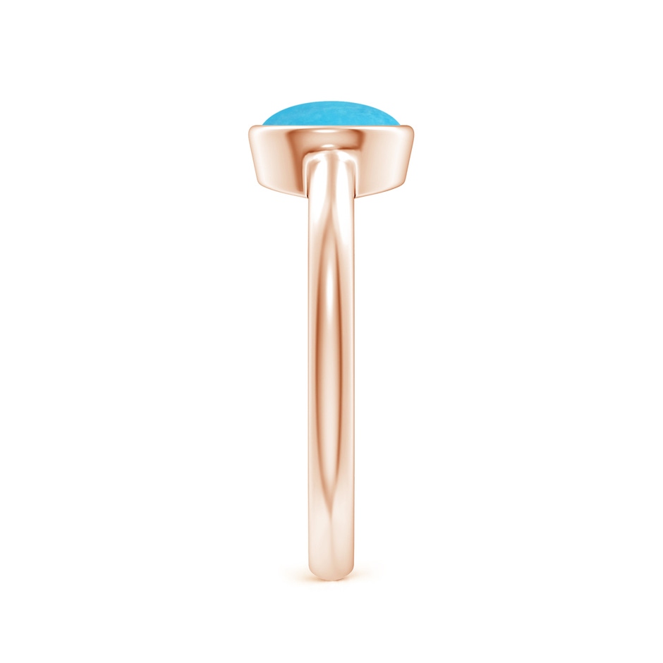 7mm A Bezel-Set Round Turquoise Solitaire Engagement Ring in Rose Gold side-2