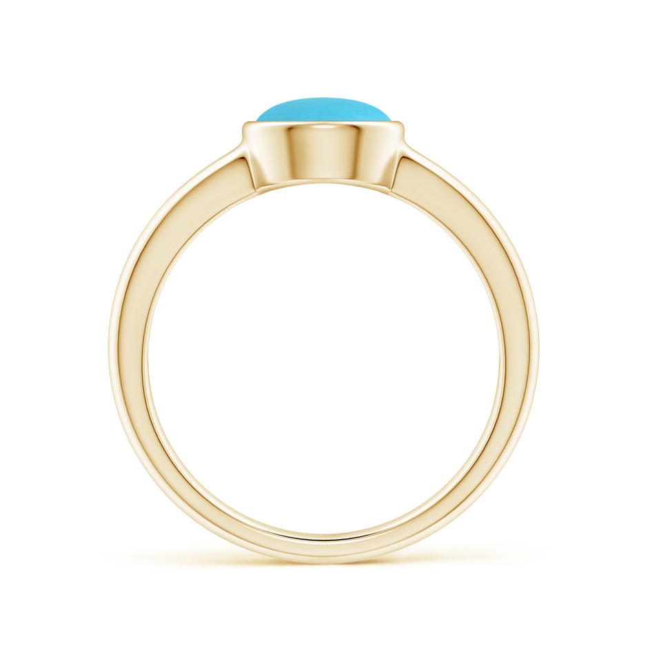 7mm AA Bezel-Set Round Turquoise Solitaire Engagement Ring in Yellow Gold side-1