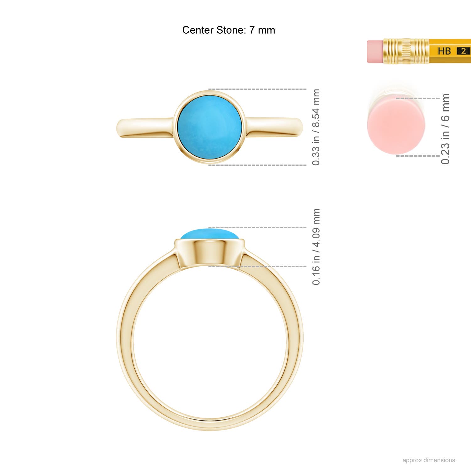 Angara Natural Turquoise Solitaire Pendant Necklace for Women, Girls in 14K Yellow Gold (Grade-AAA | 5mm) Jewelry Gift for Her | Birthday | We並行輸入