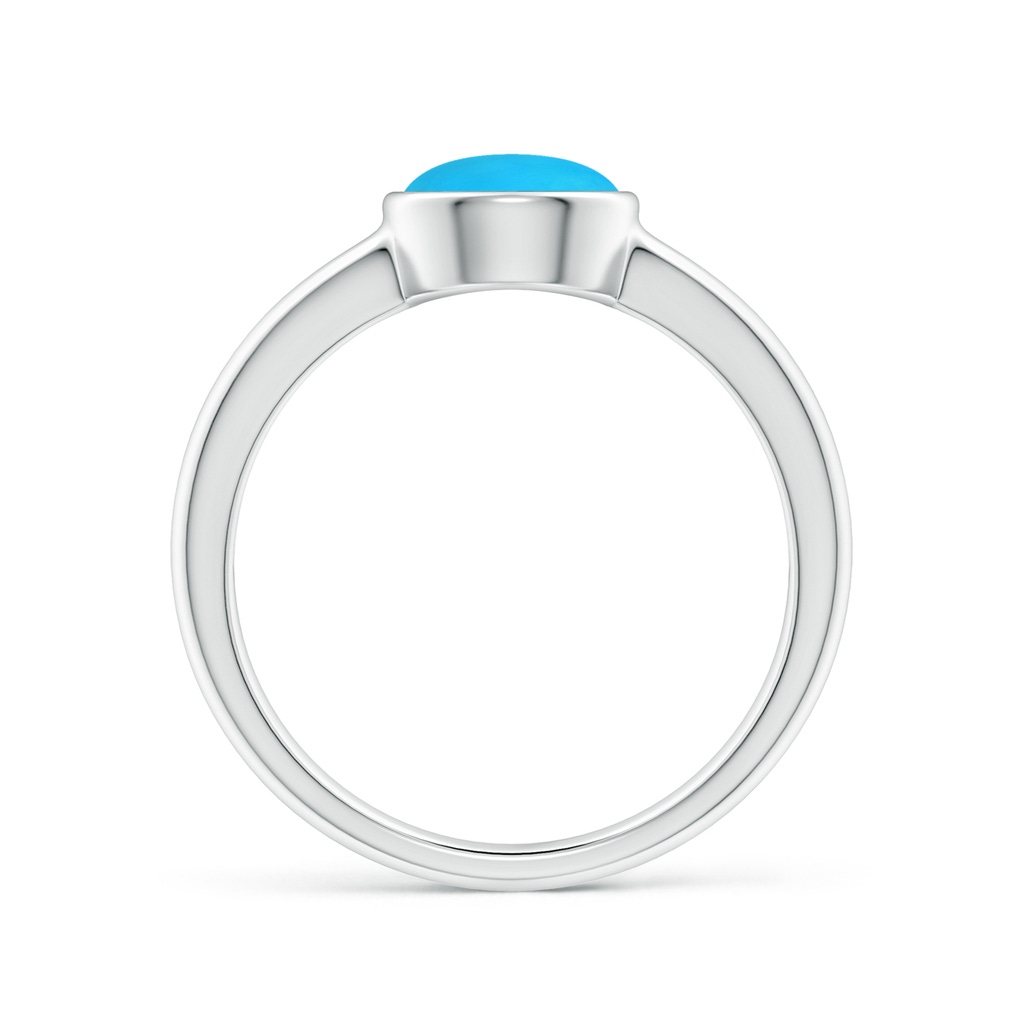7mm AAAA Bezel-Set Round Turquoise Solitaire Engagement Ring in White Gold Side-1