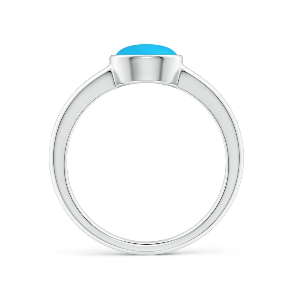 7mm AAAA Bezel-Set Round Turquoise Solitaire Engagement Ring in White Gold side-1