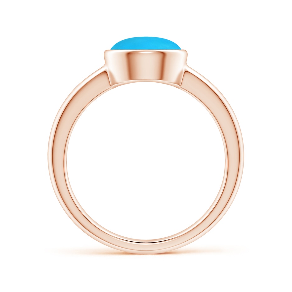 8mm AAAA Bezel-Set Round Turquoise Solitaire Engagement Ring in Rose Gold side-1