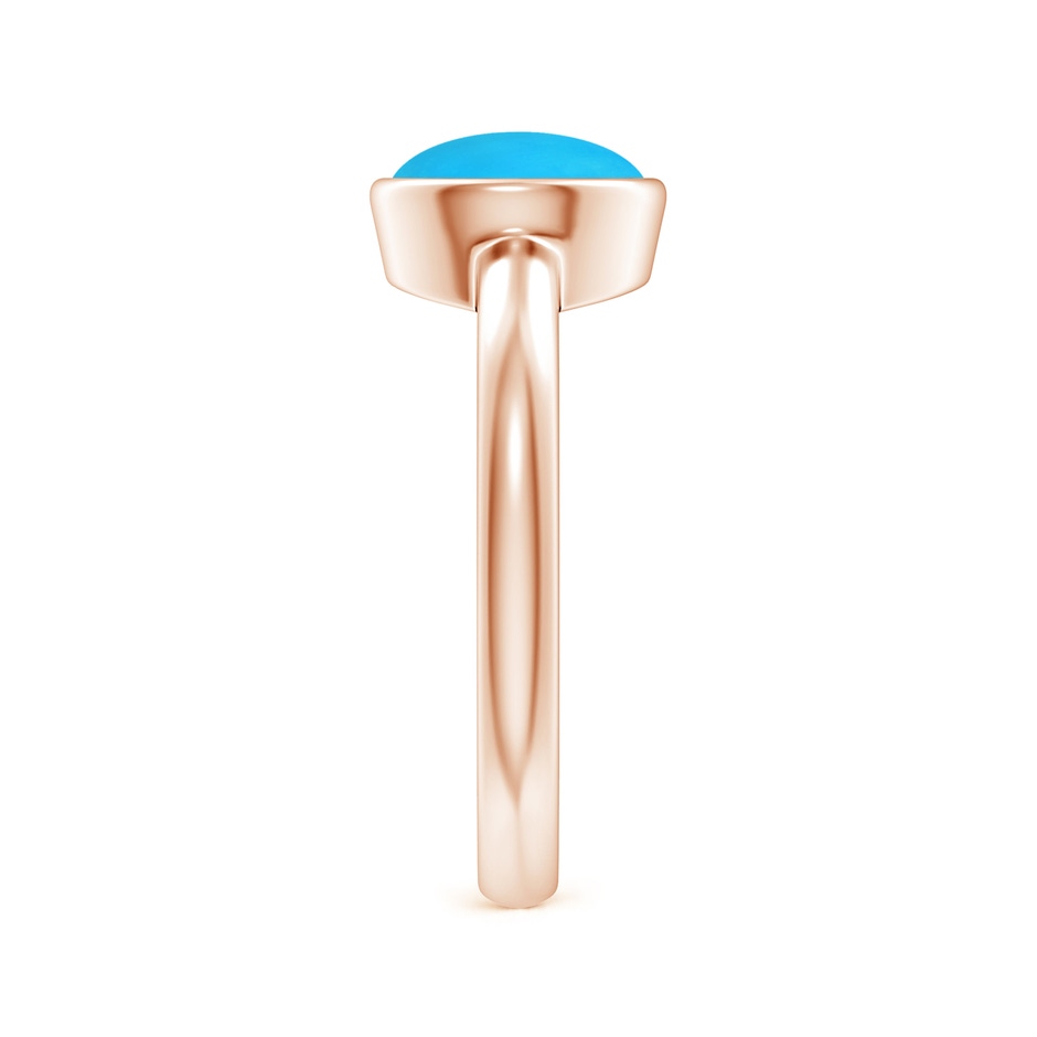 8mm AAAA Bezel-Set Round Turquoise Solitaire Engagement Ring in Rose Gold side-2