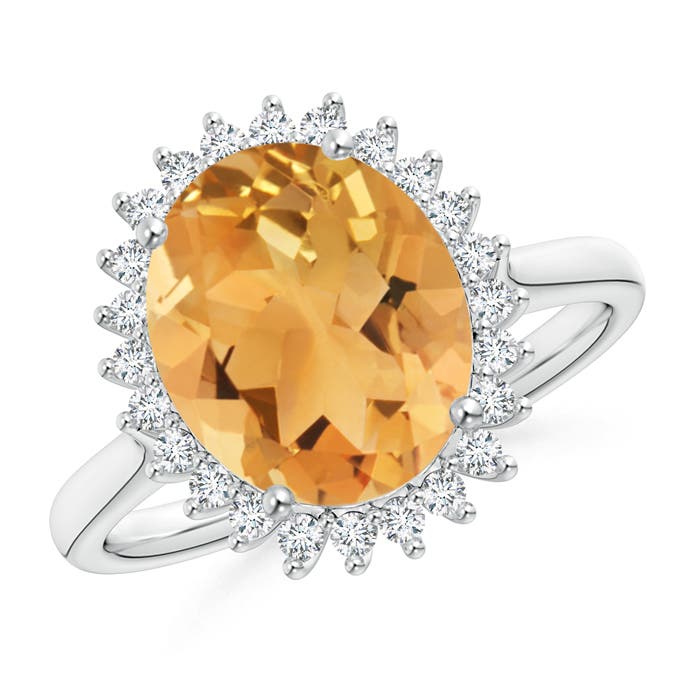 A - Citrine / 3.64 CT / 14 KT White Gold