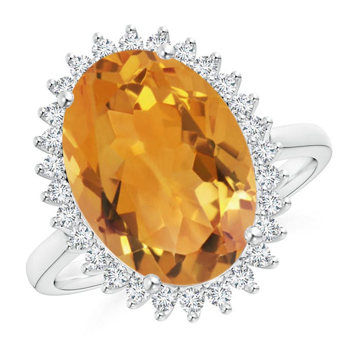 AA - Citrine / 5.44 CT / 14 KT White Gold