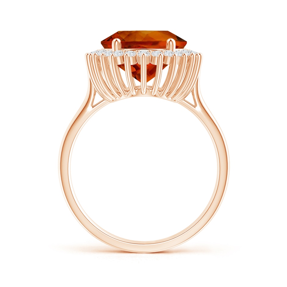 16.06x12.11x8.25mm AAAA GIA Certified Classic Oval Citrine Floral Halo Ring in Rose Gold side-1