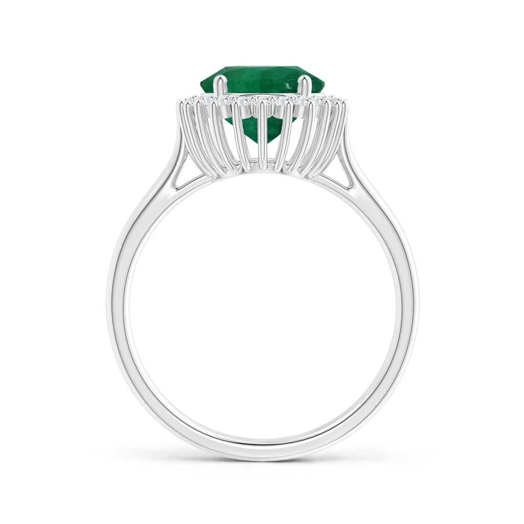 10.15x7.97x6.23mm AA GIA Certified Classic Oval Emerald Floral Halo Ring in 18K White Gold Side 199