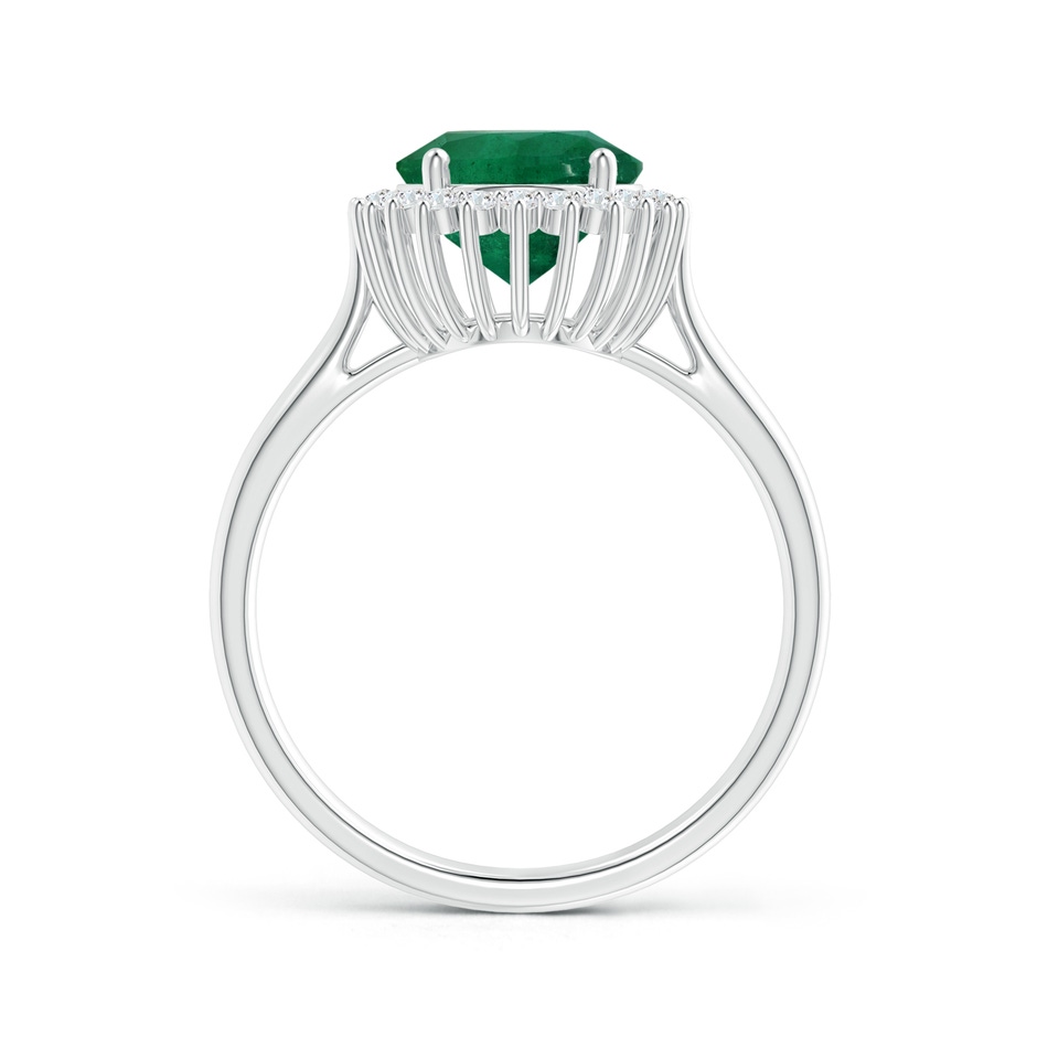 10.15x7.97x6.23mm AA GIA Certified Classic Oval Emerald Floral Halo Ring in 18K White Gold Side 199