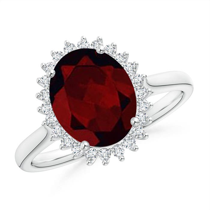 A - Garnet / 3.14 CT / 14 KT White Gold