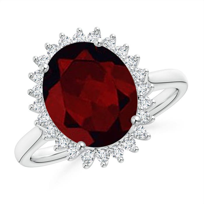 A - Garnet / 4.44 CT / 14 KT White Gold