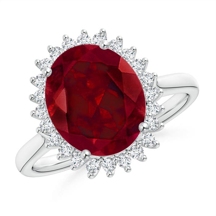 AAA - Garnet / 4.44 CT / 14 KT White Gold