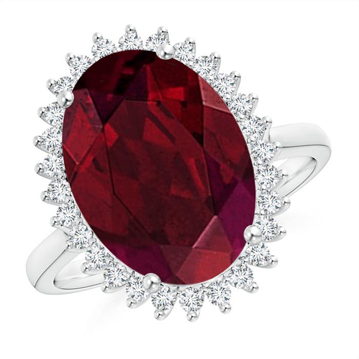 AA - Garnet / 6.74 CT / 14 KT White Gold