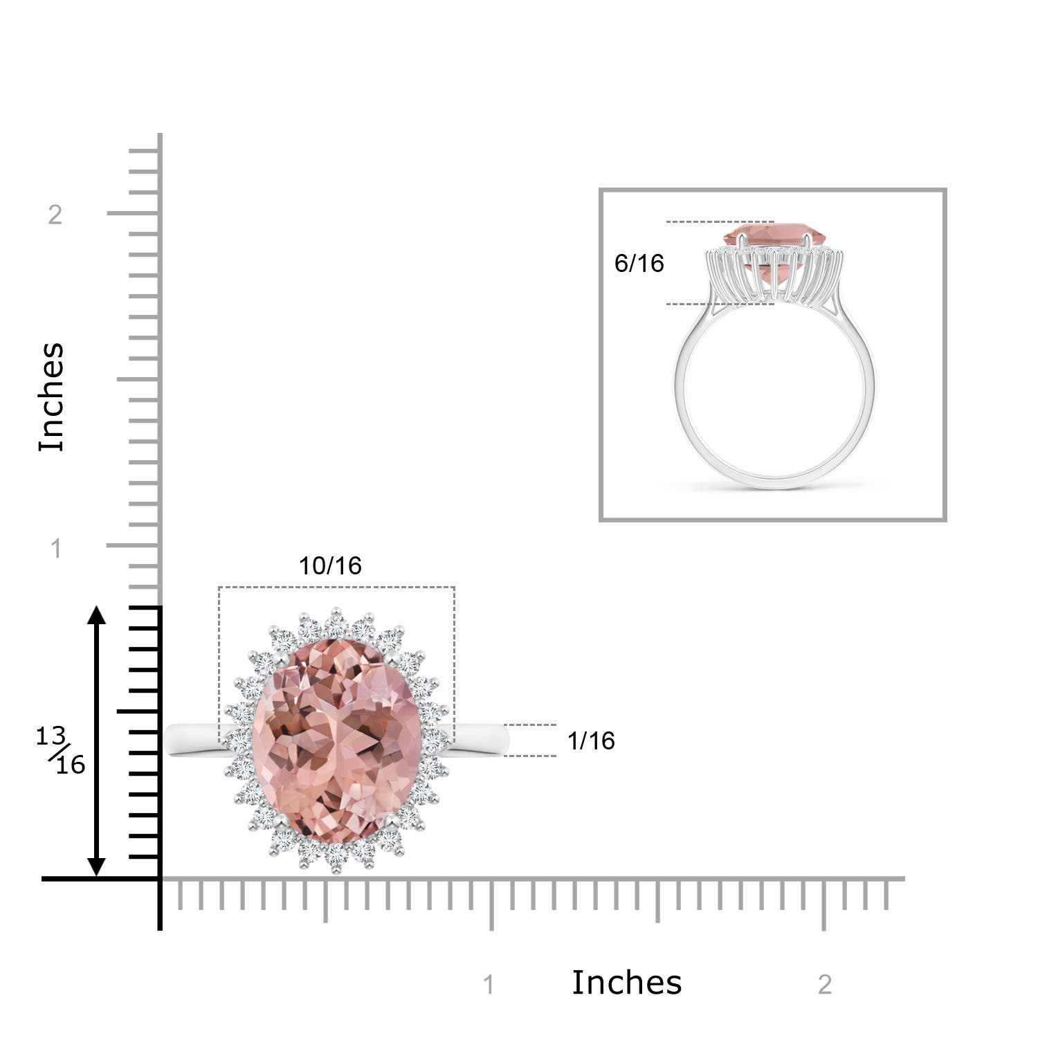 AAAA - Morganite / 9.5 CT / 14 KT White Gold