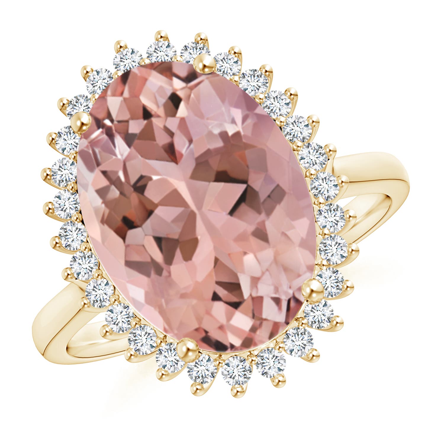 AAAA - Morganite / 9.5 CT / 14 KT Yellow Gold