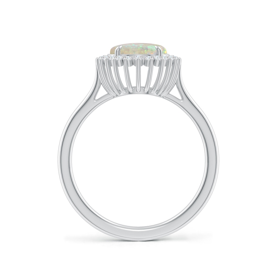 10x8mm AAA Classic Oval Opal Floral Halo Ring in P950 Platinum side-1