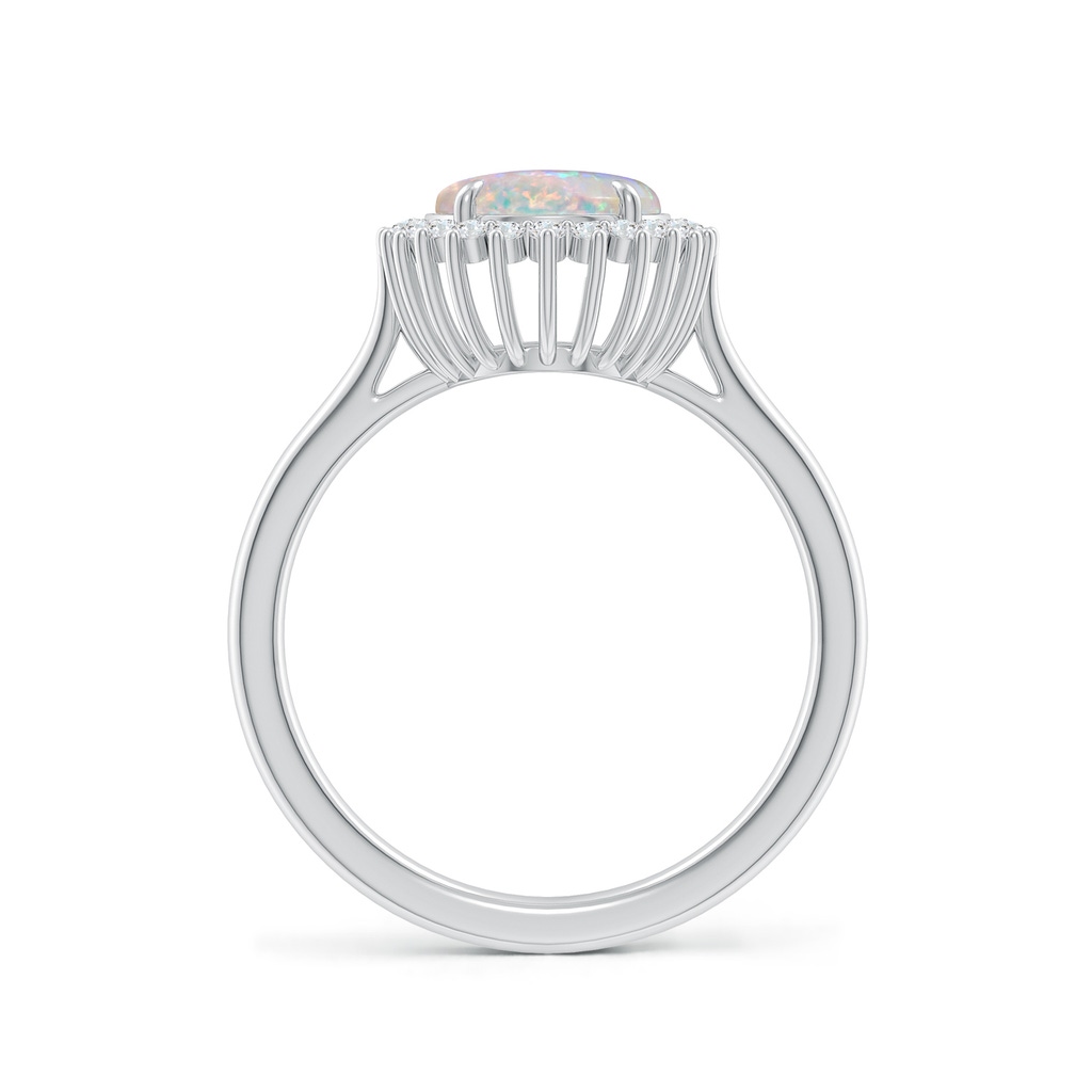 10x8mm AAAA Classic Oval Opal Floral Halo Ring in P950 Platinum - side_1