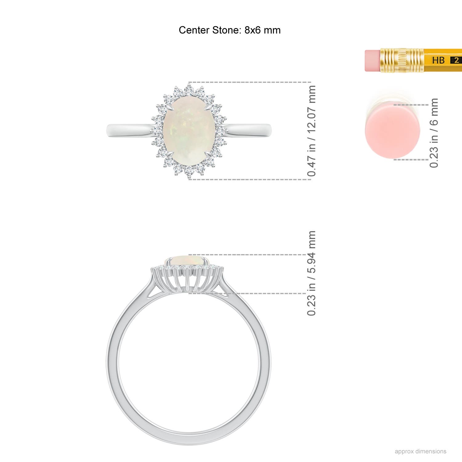 A - Opal / 0.96 CT / 14 KT White Gold