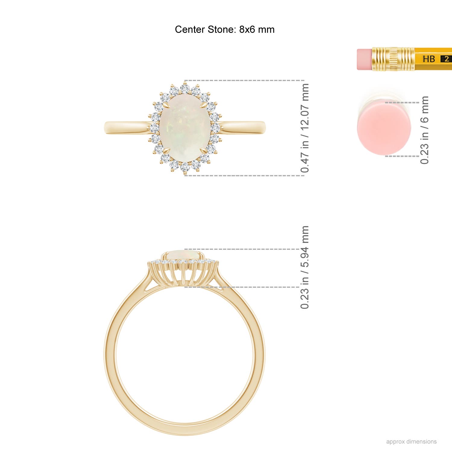 A - Opal / 0.96 CT / 14 KT Yellow Gold