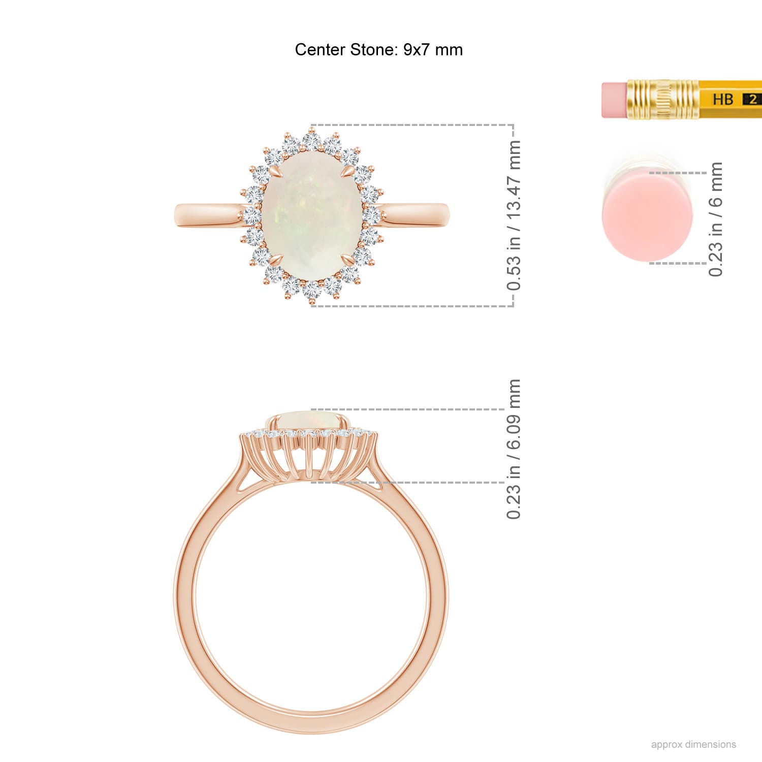 A - Opal / 1.26 CT / 14 KT Rose Gold