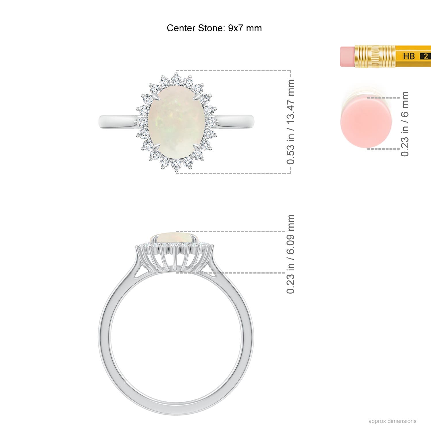 A - Opal / 1.26 CT / 14 KT White Gold