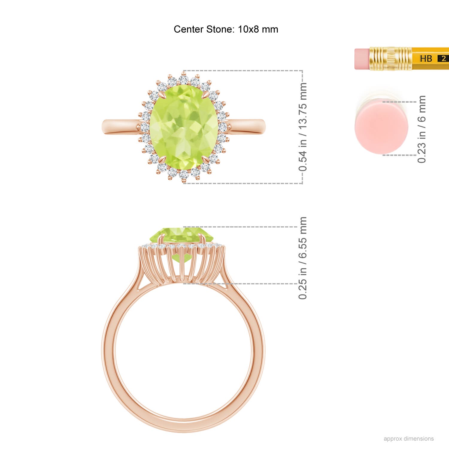 A - Peridot / 2.79 CT / 14 KT Rose Gold