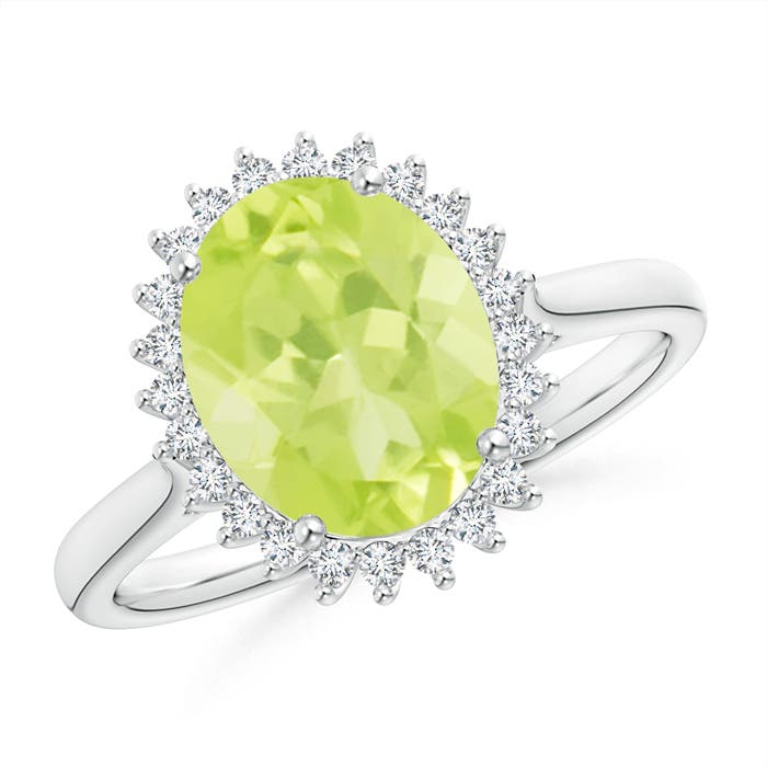 A - Peridot / 2.79 CT / 14 KT White Gold