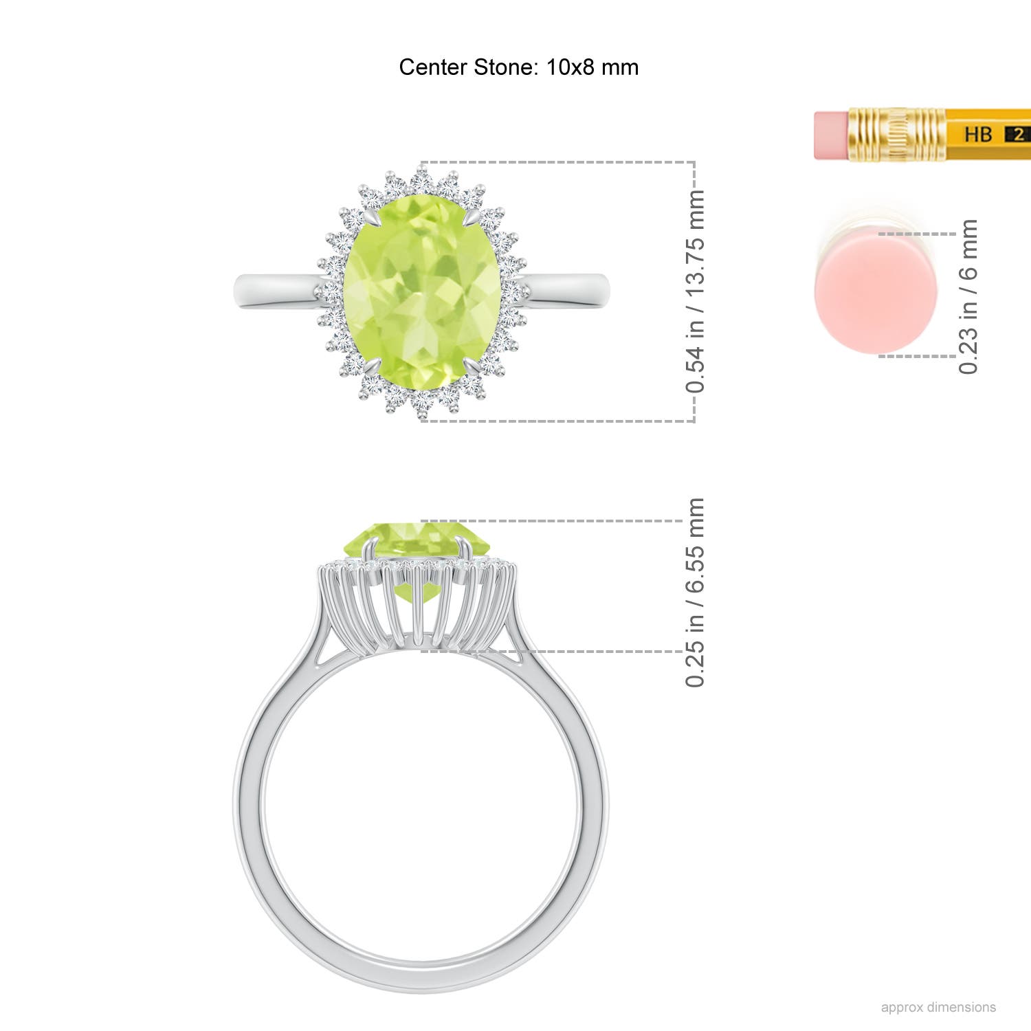 A - Peridot / 2.79 CT / 14 KT White Gold