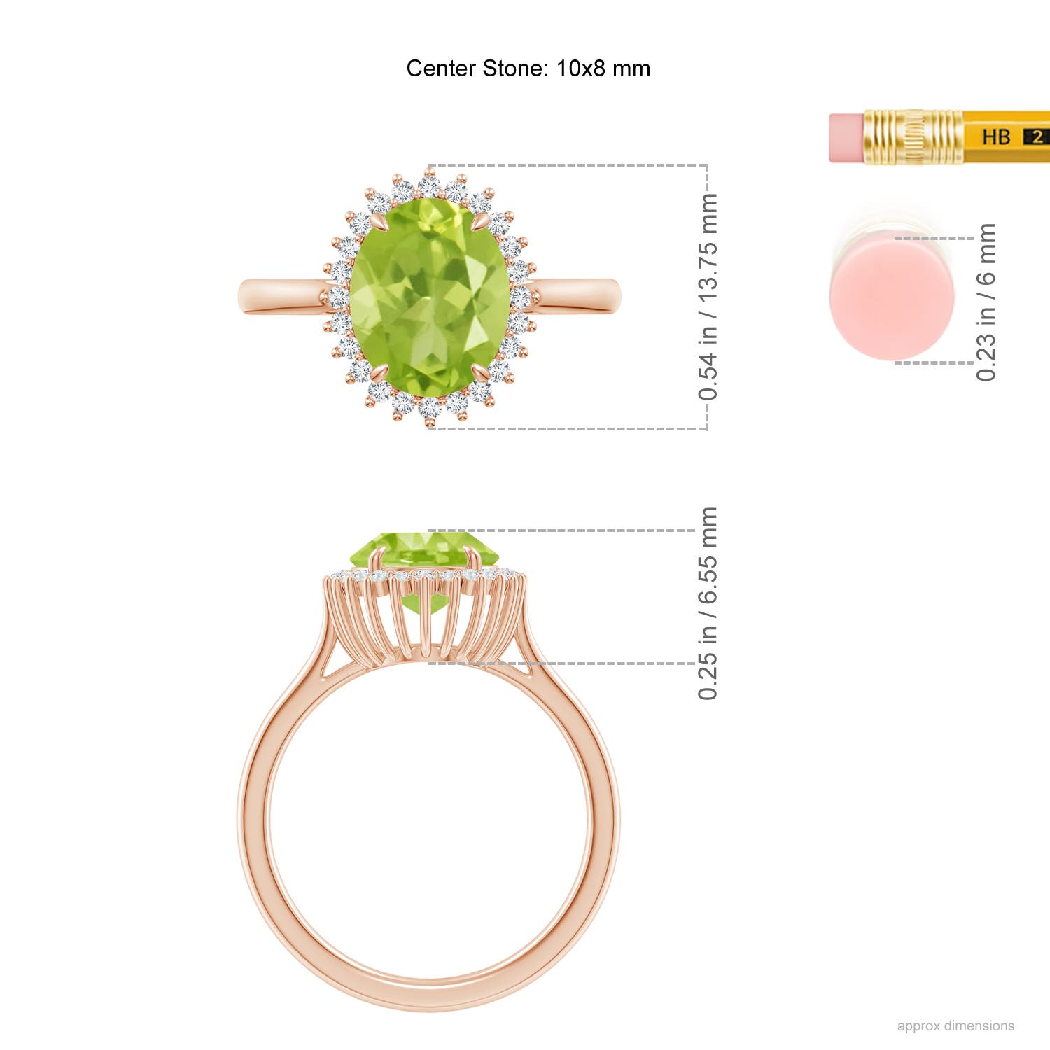 AA - Peridot / 2.79 CT / 14 KT Rose Gold