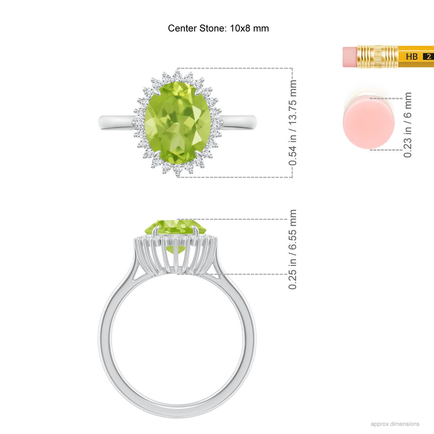 AA - Peridot / 2.79 CT / 14 KT White Gold